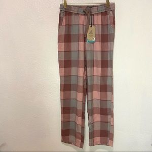 NWT PrAna Bridget Mauve Pink PJ Pant Flannel Pajama Pants  Small